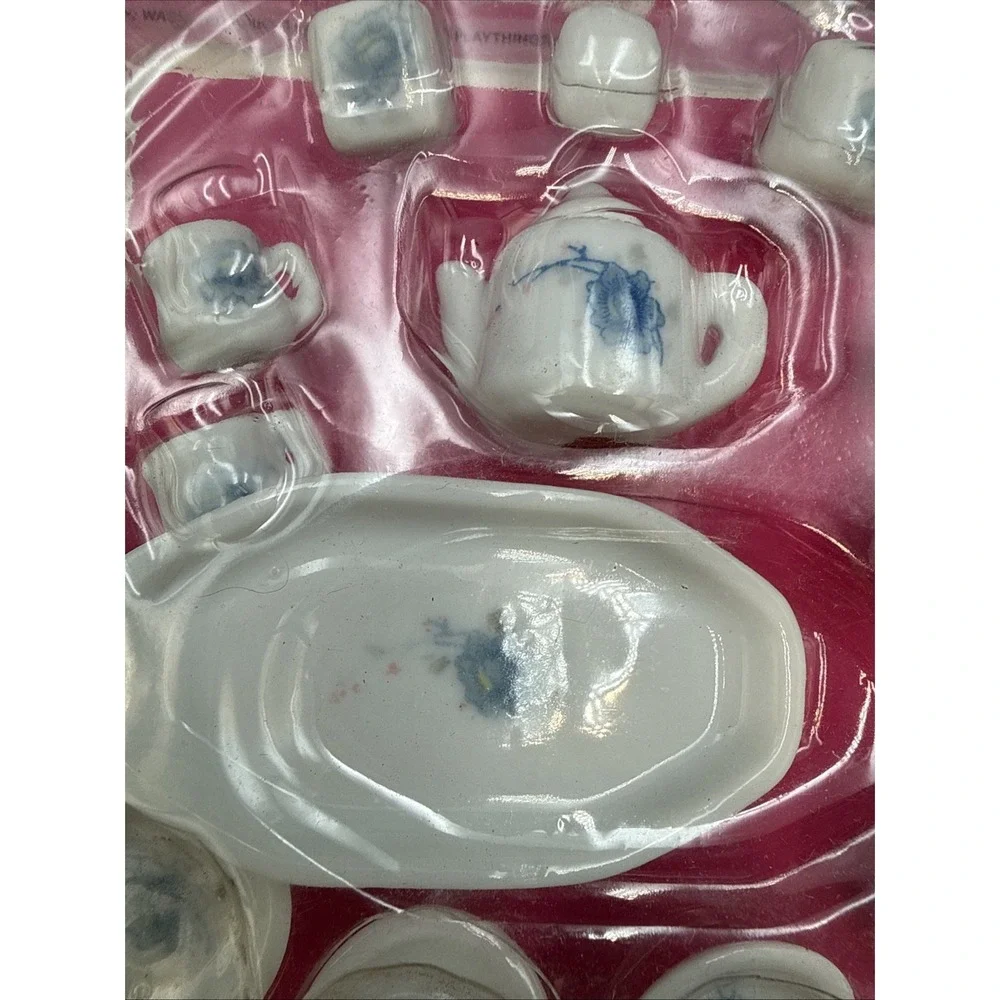 Vintage New Handcrafted Porcelain Tea Set 14 Piece, New In‎ Plastic